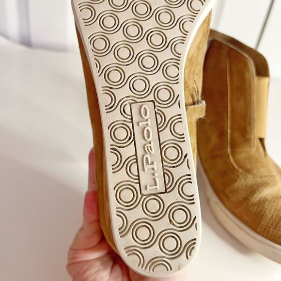 Linea Paolo Anna Leather Perf Elastic Suede Wedge Zip Slip On Sneaker Boots - Picture 11 of 13